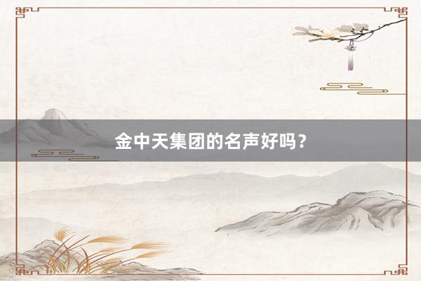 金中天集团的名声好吗？