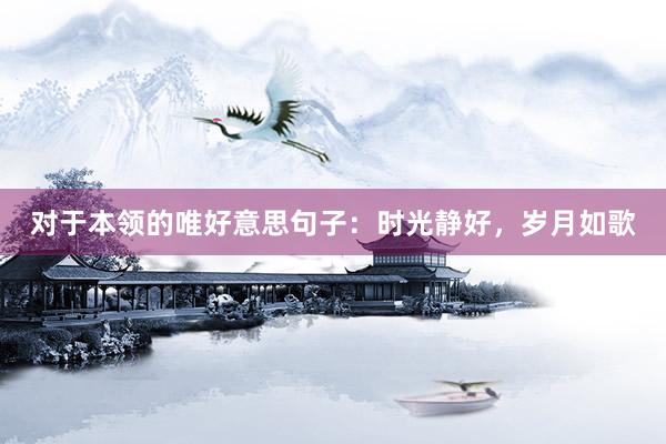 对于本领的唯好意思句子：时光静好，岁月如歌